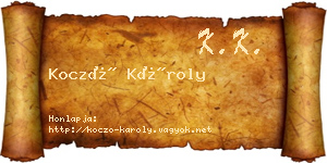 Koczó Károly névjegykártya