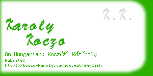 karoly koczo business card